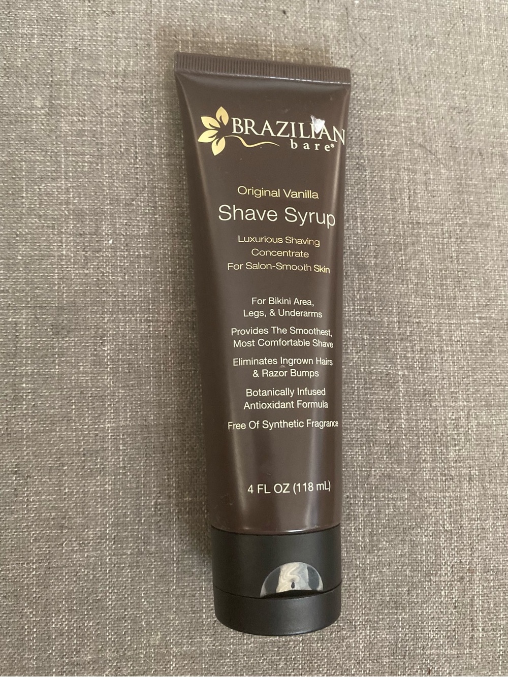 Brazilian Bare Original Vanilla Shave Syrup 4 oz Salon Smooth Skin